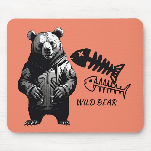 Wild bear mouse pad