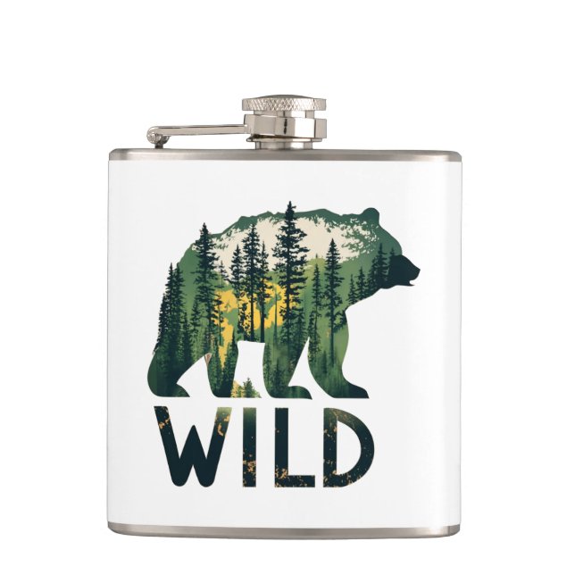 Wild Bear Outdoors Nature Flask (Front)