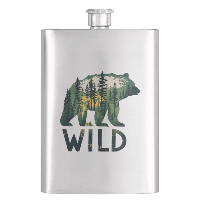 Wild Bear Outdoors Nature Flask (Front)