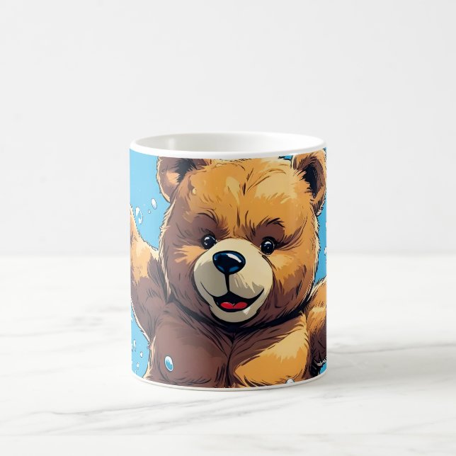 Wild Bear Summer Vintage Pool  Coffee Mug (Center)