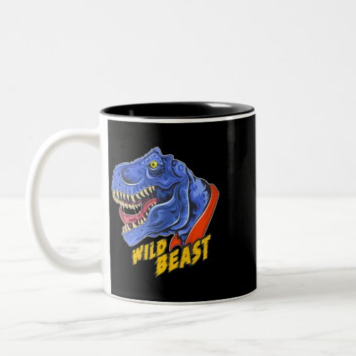 Wild Beast Dinosaur T rex Biggest Scary face Two_Tone Coffee Mug