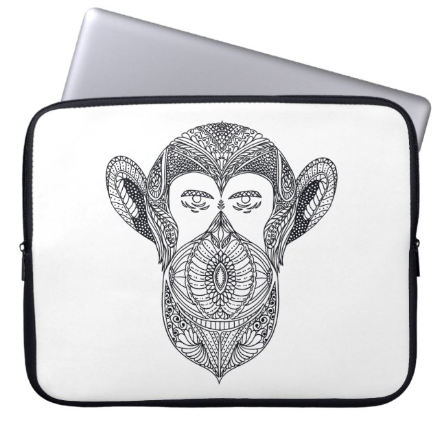 Wild Beast Of The Forest Doodle Laptop Sleeve (Front)