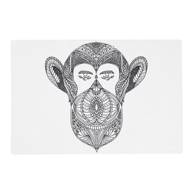 Wild Beast Of The Forest Doodle Placemat (Front)