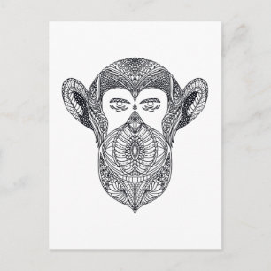 Wild Beast Of The Forest Doodle Postcard