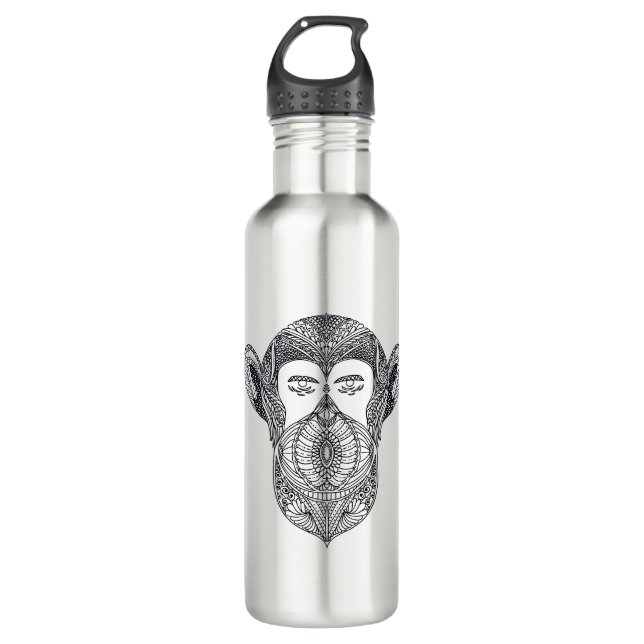 Wild Beast Of The Forest Doodle Water Bottle (Front)