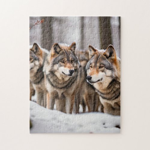 Wild Beautiful Wolves Fighting Jigsaw Puzzle