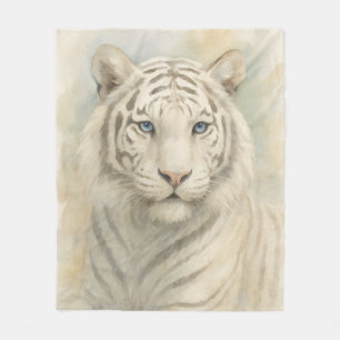Wild Beauty Majestic White Bengal Tiger Fleece Blanket