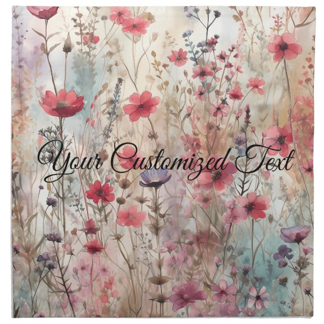 Wild Beauty Woven: Fashioned by Wildflowers Cloth Napkin (Front)