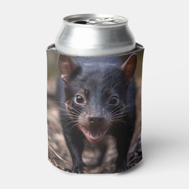 Wild Beginnings: The Young Tasmanian Devil Can Cooler (Can Front)