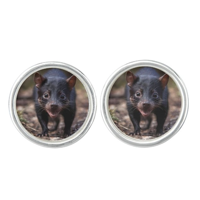 Wild Beginnings: The Young Tasmanian Devil Cufflinks (Front)
