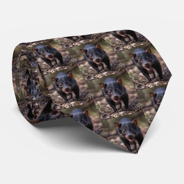 Wild Beginnings: The Young Tasmanian Devil Neck Tie (Rolled)