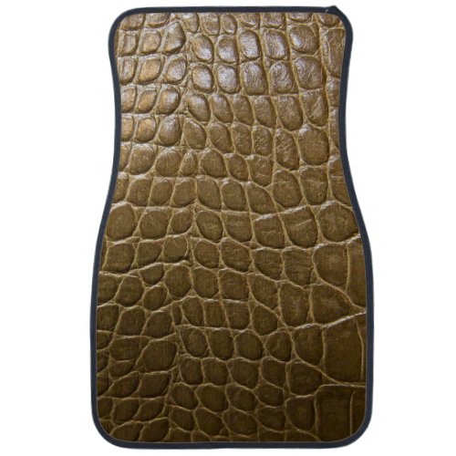 wild beige brown alligator crocodile  leather car mat