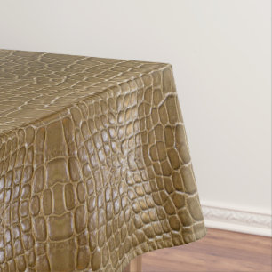 wild beige brown alligator crocodile leather tablecloth