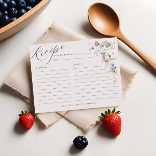Wild berries Berry Sweet Bridal Shower Recipe Card