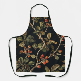 Wild Berries Black Apron - Pink Berry Custom Print