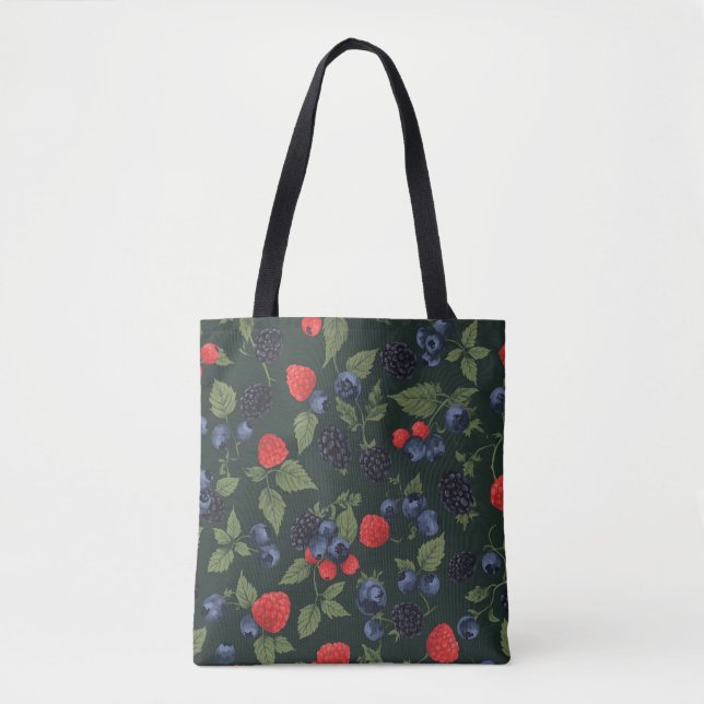 Wild Berries Pattern Shoulder Tote Bag (Front)