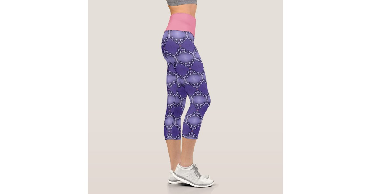 Pickleball Player Custom High Waisted Royal Blue Capri Leggings