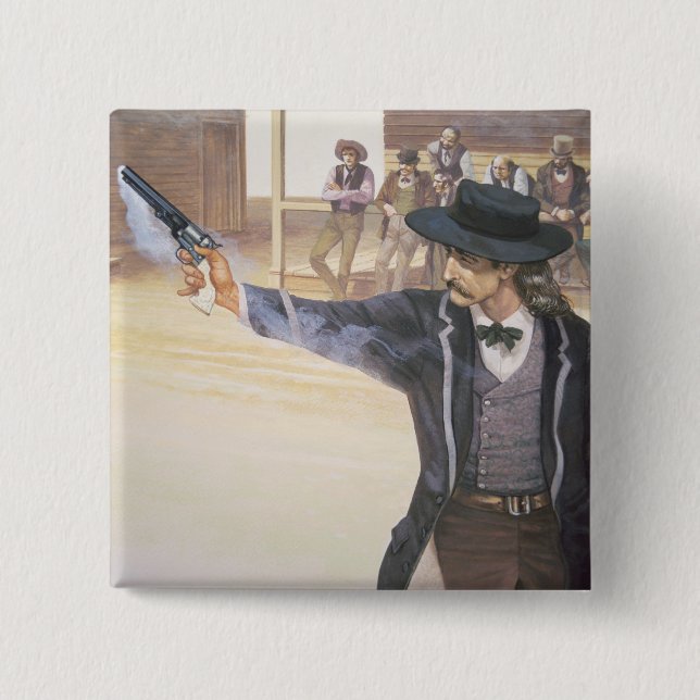 'Wild Bill' Hickok (1837-76) demonstrates his mark Button (Front)