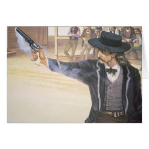 'Wild Bill' Hickok (1837-76) demonstrates his mark Cards