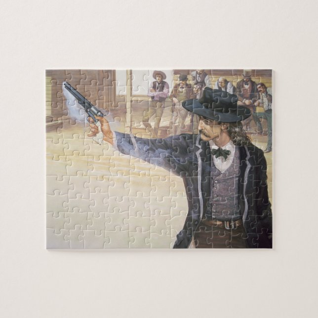 'Wild Bill' Hickok (1837-76) demonstrates his mark Jigsaw Puzzle (Horizontal)