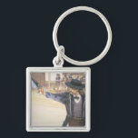 'Wild Bill' Hickok (1837-76) demonstrates his mark Keychain<br><div class="desc">Image:245492  'Wild Bill' Hickok (1837-76) demonstrates his marksmanship with his Colt Navy model revolver (colour litho). American School,  (19th century). Private Collection,  Peter Newark American Pictures.  Art,  Fine Art.</div>