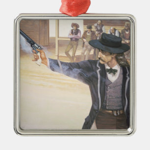 'Wild Bill' Hickok (1837-76) demonstrates his mark Metal Ornament