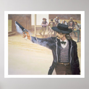 'Wild Bill' Hickok (1837-76) demonstrates his mark Poster