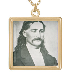 'Wild Bill' Hickok (b/w photo) Gold Plated Necklace
