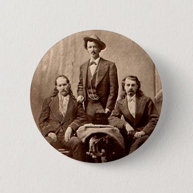 Wild Bill Hickok - Texas Jack - Buffalo Bill Button (Front)