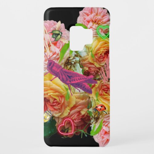 Wild Biophilic Neon Insects and Roses Case_Mate Samsung Galaxy S9 Case