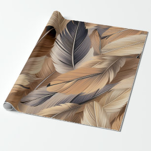 Wild Bird Feather Pattern Wrapping Paper