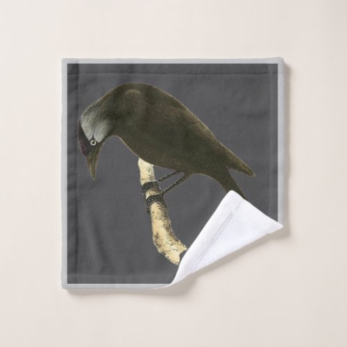 Wild Birds Art _ The Raven  Wash Cloth