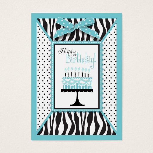 Customizable Wild Birthday Cake EB Gift Tag Business Card Templates