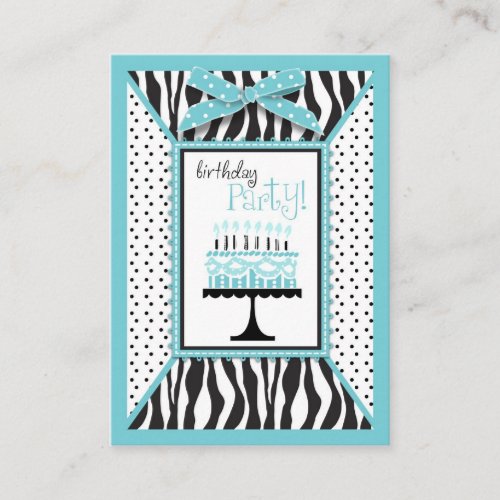 Wild Birthday Cake EB Reminder Card Business Card Template