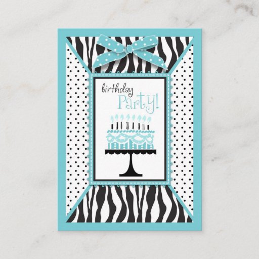 Customizable Wild Birthday Cake EB Reminder Card Business Card Template
