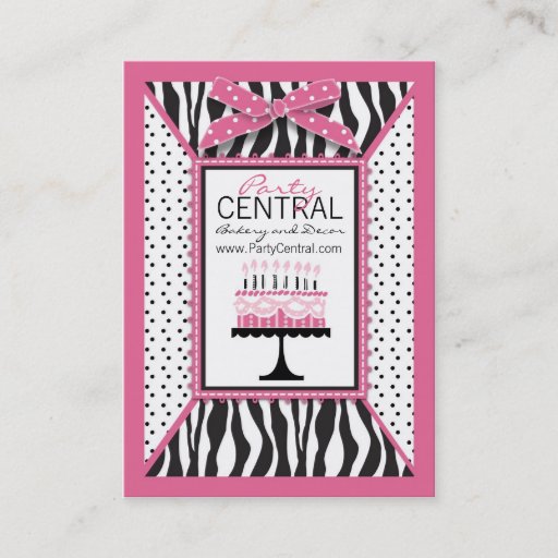 Customizable Wild Birthday Cake HP Business Card