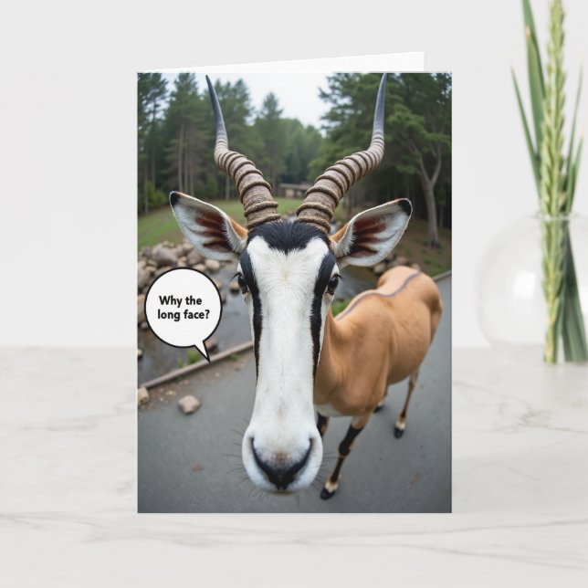 Wild Birthday Horned Creature Card (Front)
