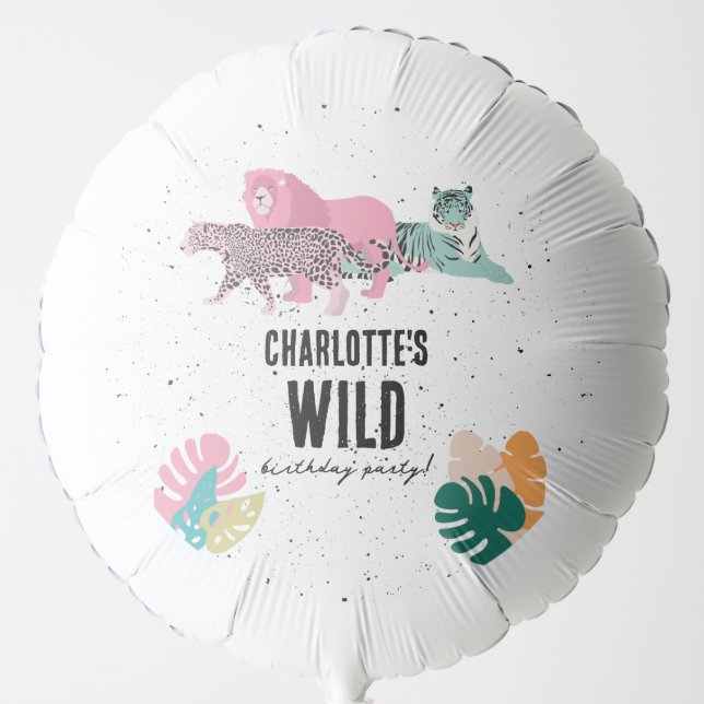 Wild Birthday Party Jungle Animals Kids Birthday Balloon (Front)