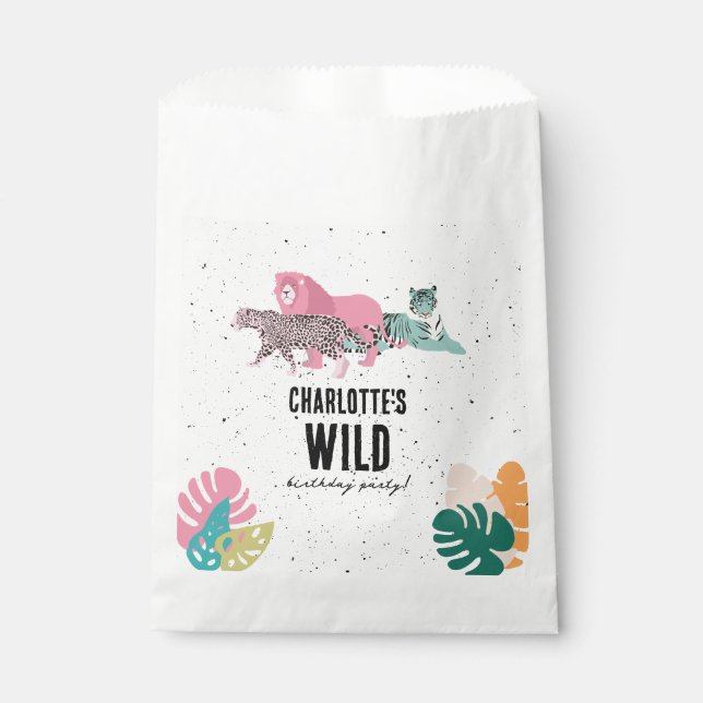 Wild Birthday Party Jungle Animals Kids Birthday Favor Bag (Front)