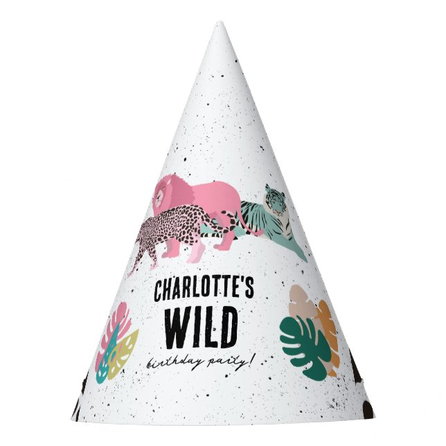 Wild Birthday Party Jungle Animals Kids Birthday Hat (Front)