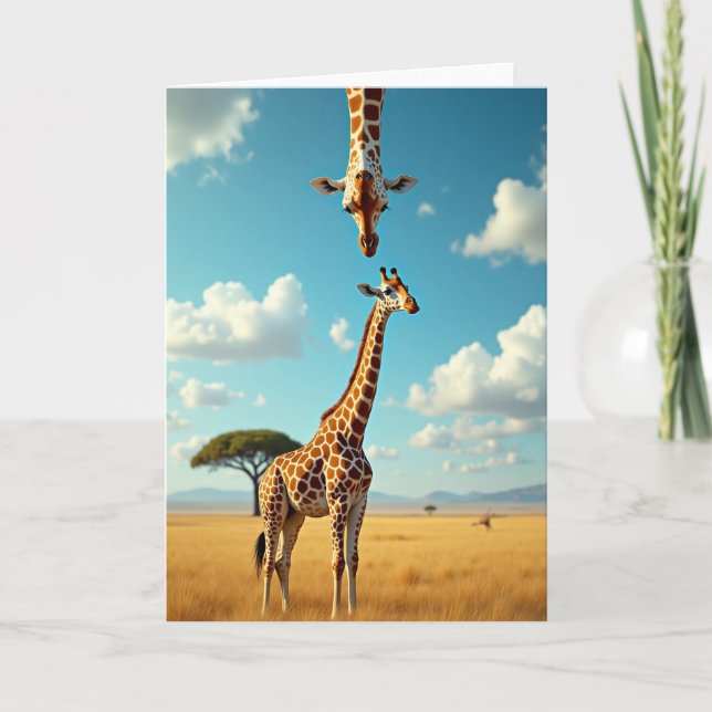 Wild Birthday Tall Animal Card (Front)