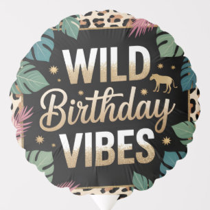 Wild Birthday Vibes Graphic: Jungle Theme Balloon