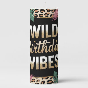 Wild Birthday Vibes Graphic: Jungle Theme Pillar Candle