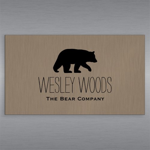 Wild Black Bear Silhouette  Simple Animal Graphic Magnetic Business Card