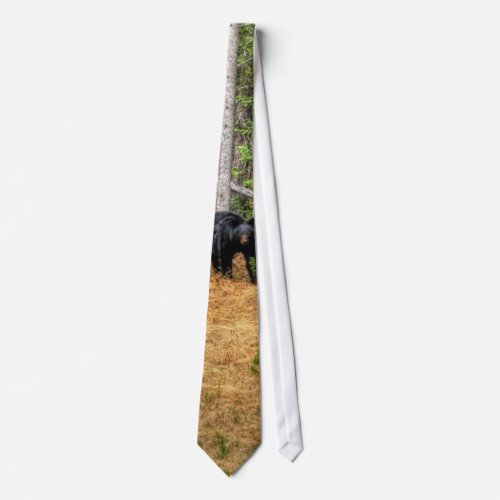 Wild Black Bear  Yukon Forest Photo Art Tie