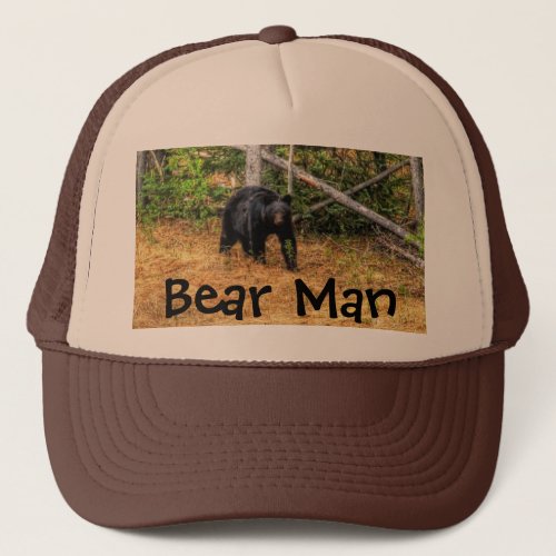 Wild Black Bear  Yukon Forest Photo Art Trucker Hat