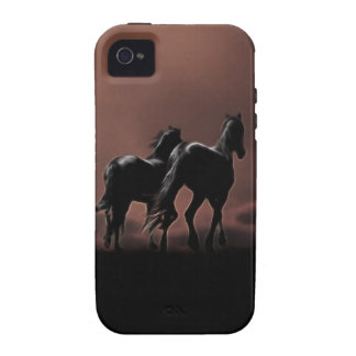 Black Wild Horses iPhone 4 Cases, Black Wild Horses iPhone 4S Case ...