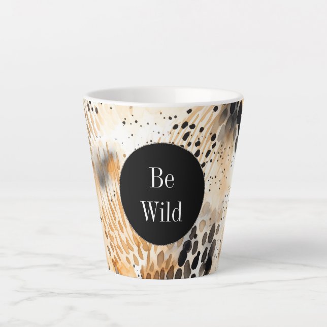 Wild Black Cream Leopard Animal   Latte Mug (Front)