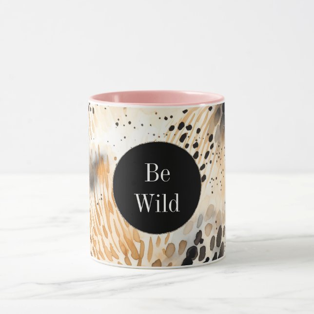 Wild Black Cream Leopard Animal   Mug (Center)