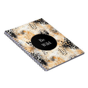 Wild Black Cream Leopard Animal Notebook